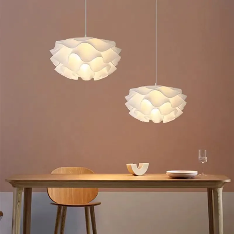 for Nordic Creative Bedroom Chandelier Warm Romantic Lighting Internet Celebrity Restaurant Petal Pine Cone Home Study Light