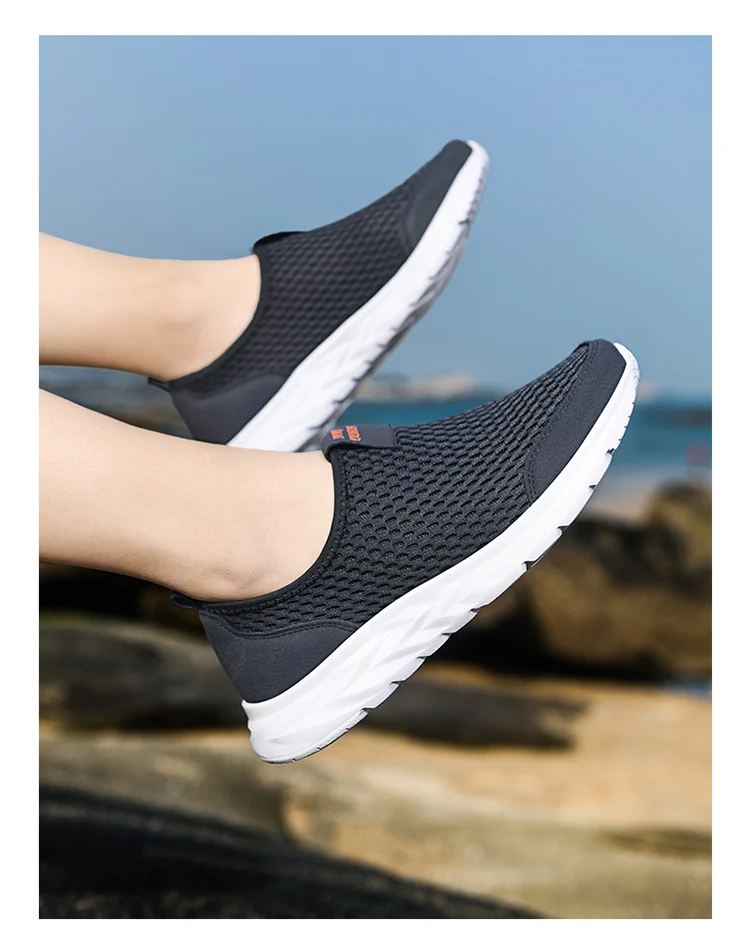 Leichte Slip-On-Schuhe für den Sommer, atmungsaktive Herrenschuhe mit großem Netzgewebe, ultraleichte Sportschuhe mit weicher Sohle – Detail 7