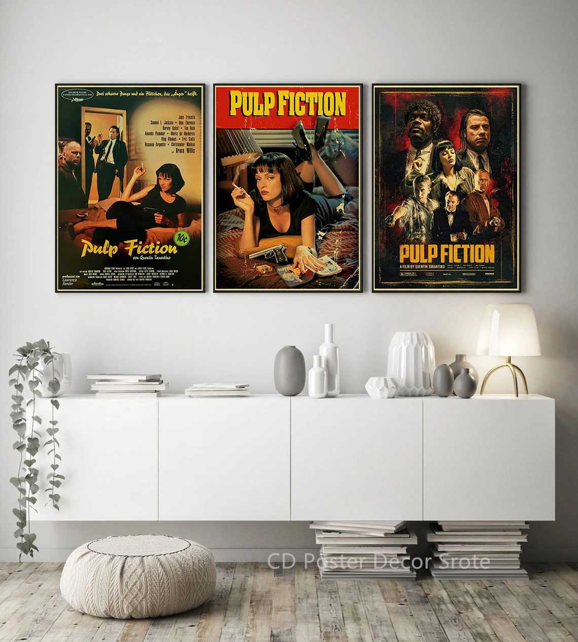 Pósteres de Pulp Fiction de película clásica Retro, impresiones de película Tarantino, decoración Vintage para el hogar y la sala de estar, cuadro