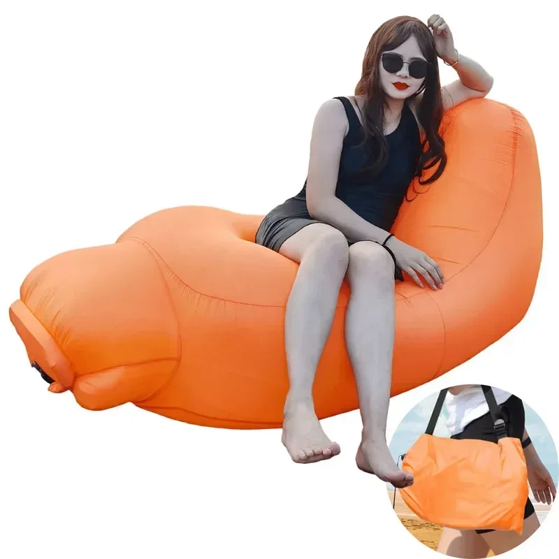 

Sun Lounger Portable Inflatable Lazy Sofa Beach Couch Camping Lounge Chair Folding Travel Leisure Trend Outdoor