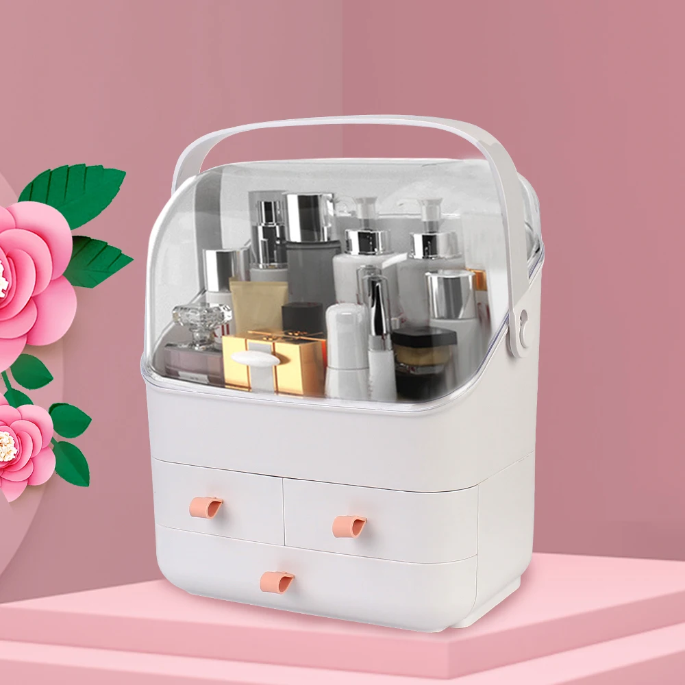 

Home Storage Container Plastic Cosmetic Storage Box Waterproof and Dustproof Transparent Skincare Jewelry Case Makeup Organizer