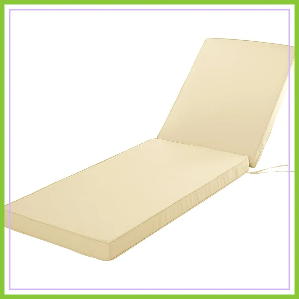 

72x21x3 Inch Chaise Lounge Cushion, Waterproof UV Resistant Patio Deck Chair Cushion, Beige