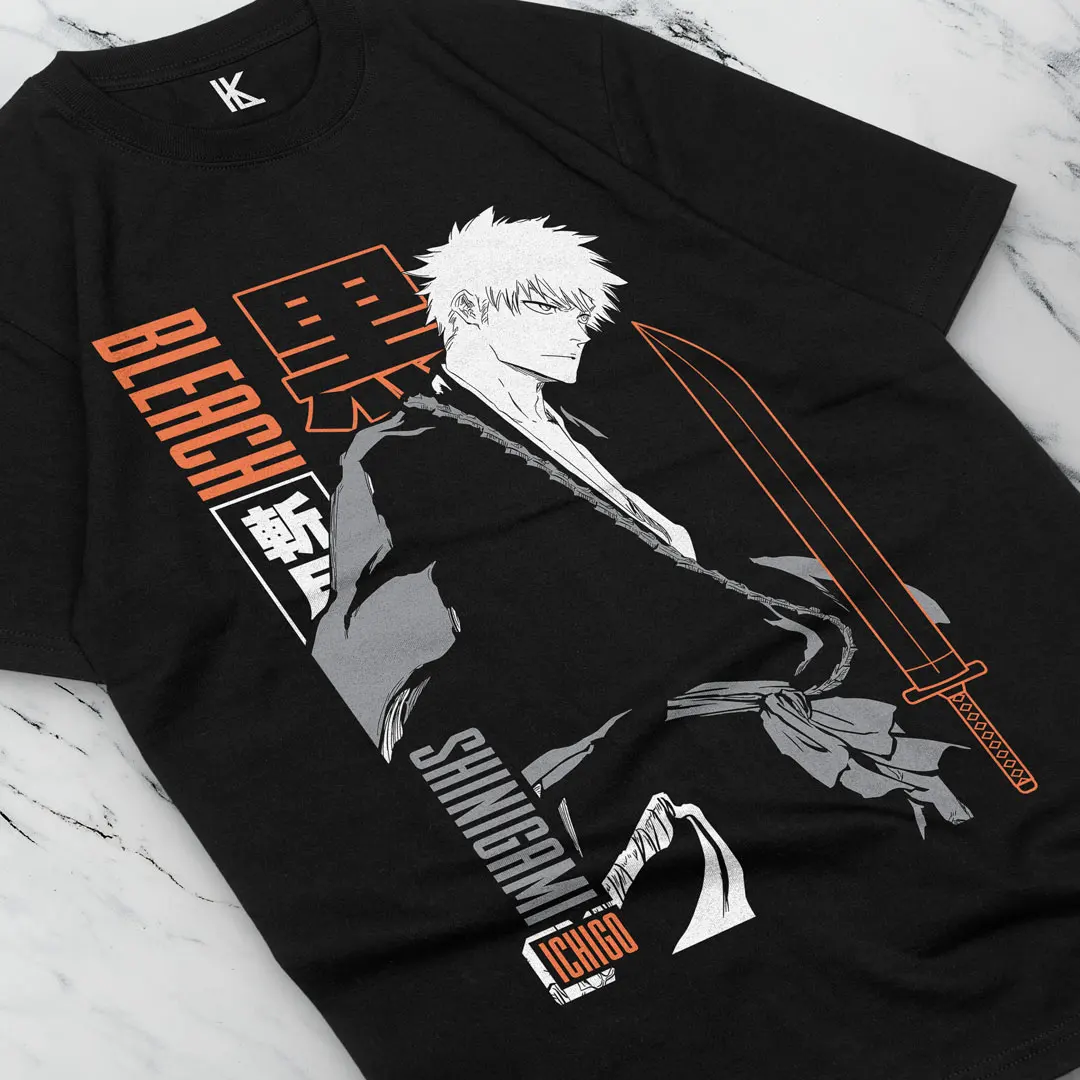 

Ichigo Kurosaki Aniime Lover T-shirt Bleach Anime Strip Horror Shonen Jump Shirt Tee All Size