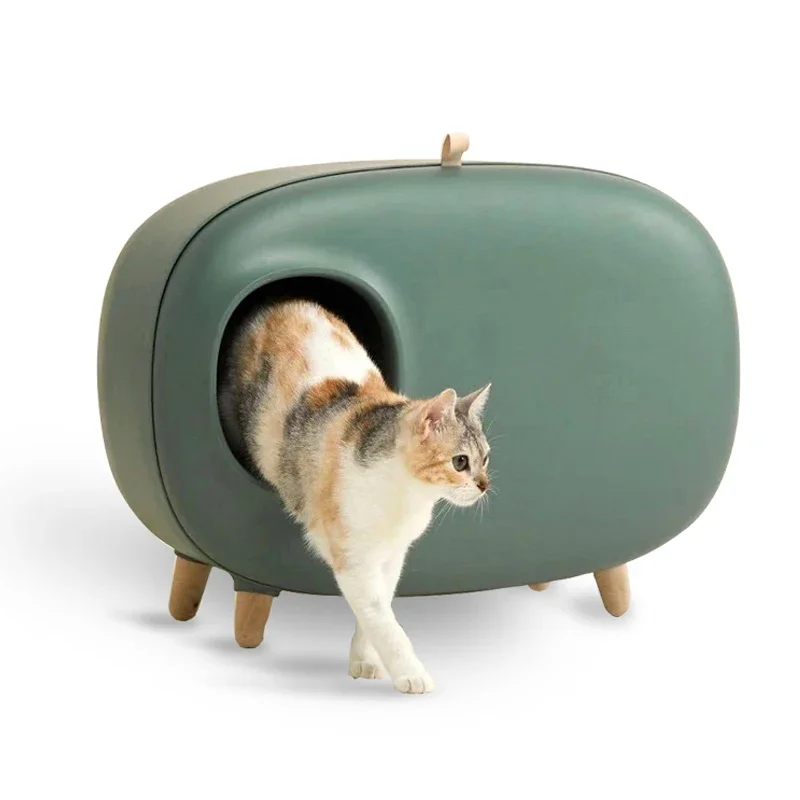 Large Space Luxury Enclosed Cat Box  Pet Cleaning Supplies Anti-splash Cat Toilet Container Pet Daily Care