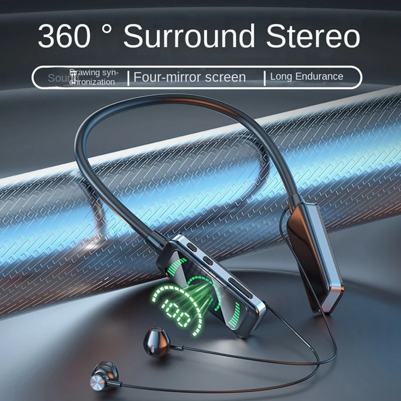 ชุดหูฟังคล้องคอ5.3แบบแขวนกีฬาวิ่งหูฟังเกมลดเสียงรบกวนสแตนด์บายได้ยาวนานมาก