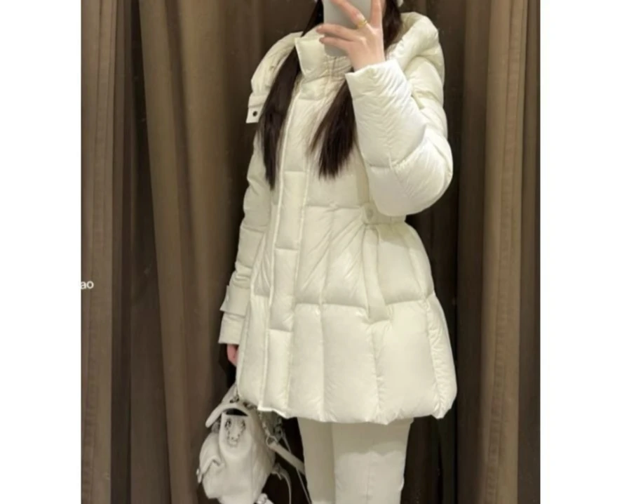 سترة نسائية جديدة موديل 2025 متوسطة الطول من القطن مع غطاء للرأس معطف شتوي سميك دافئ للنساء #3