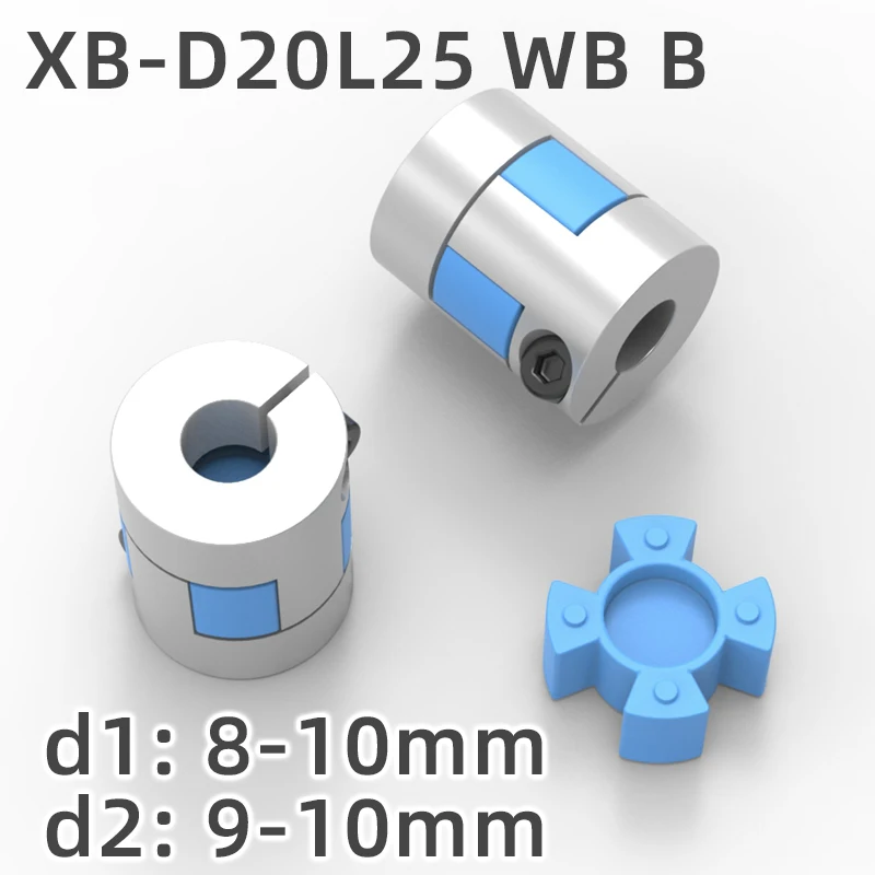 XB D20L25 WB B Two Jaws Coupler Aluminium Plum Flexible Shaft Coupling Motor Connector CNC Flexible Couplings 8/9/9.5/10 mm