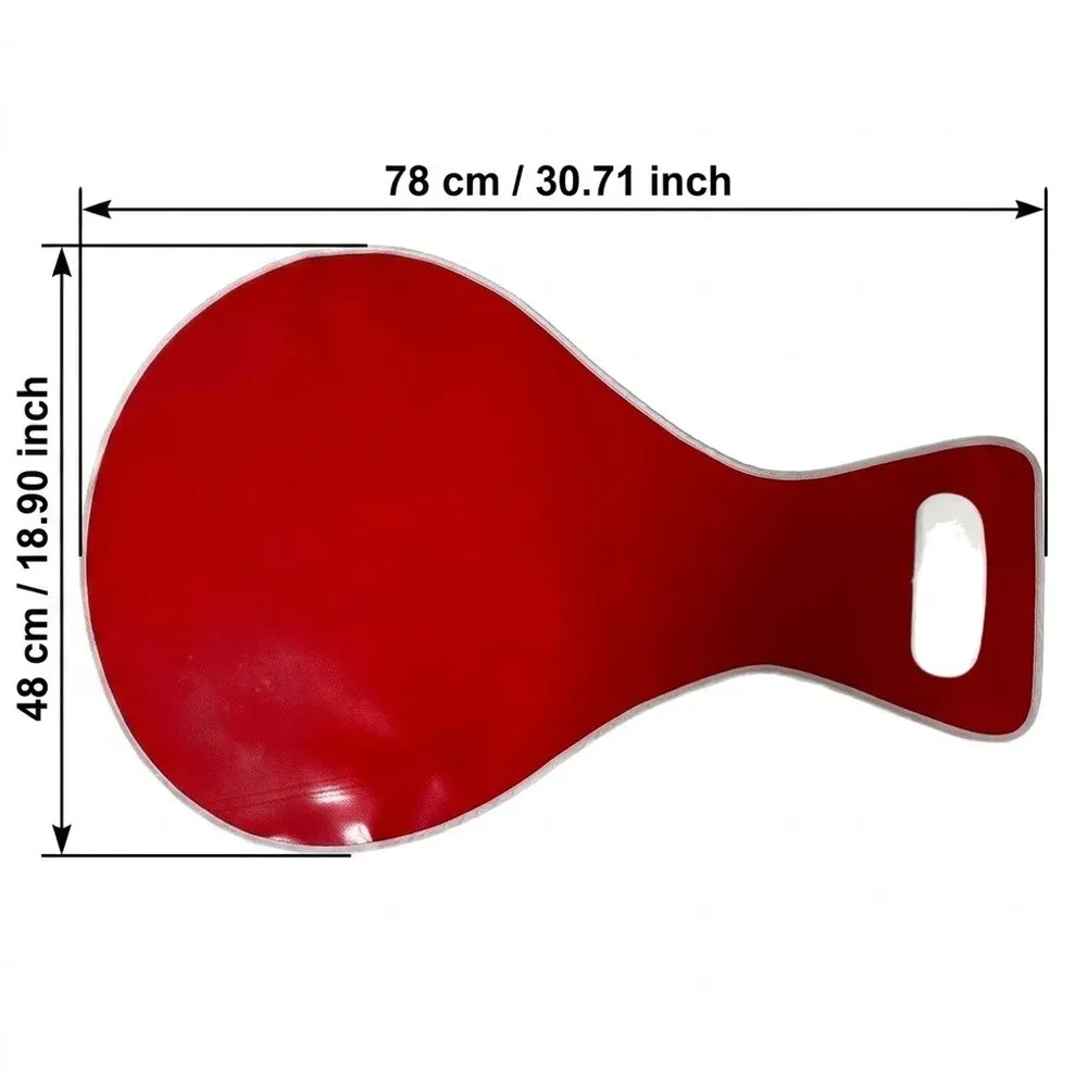 Foldable Snow Sled with Handle for Snow Play - Lightweight 78 x 48 cm Red Fabric Sled for Easy to Store Carry Winter Use