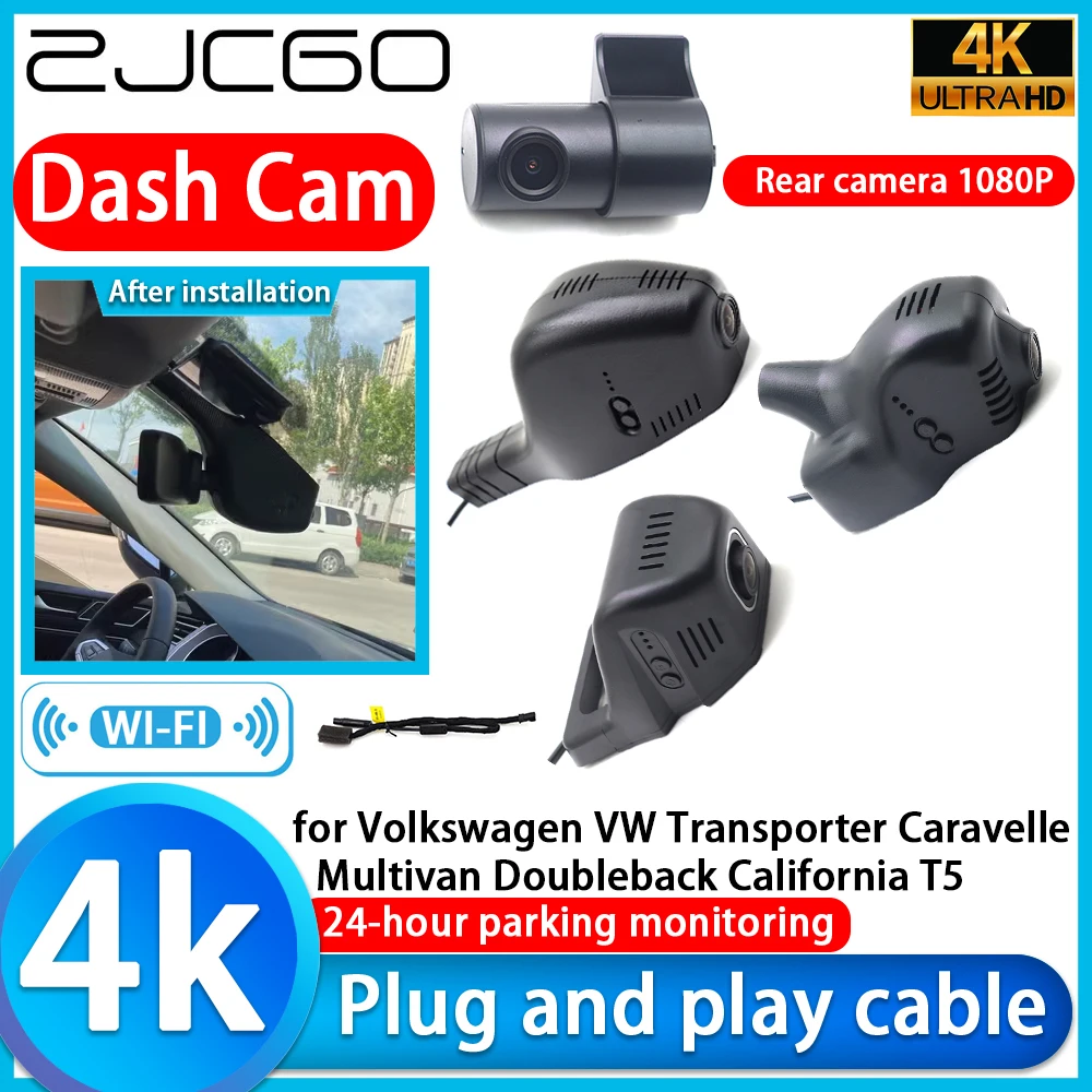for Volkswagen VW Transporter Caravelle Multivan Doubleback California T5 4K DVR Dash Cam Camera Video Rececorder Recording