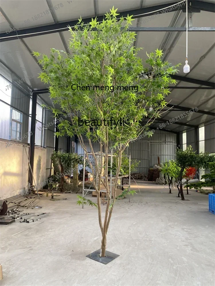 G153 Large Artificial Maple Red Maple Landscape Indoor Greenery Floor Landscaping Floral Decoration