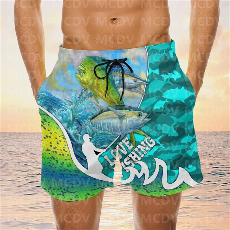 Swordfish Fishing Fishing Board Shorts Men\'s Swimwear Shorts