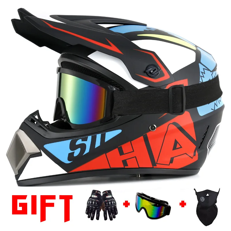 

Send 3 Pieces Gift Motorcycle Helmet Full Face Motocross Cascos Para Moto Off Road Motocycle Abs Man&woman Dot Certification