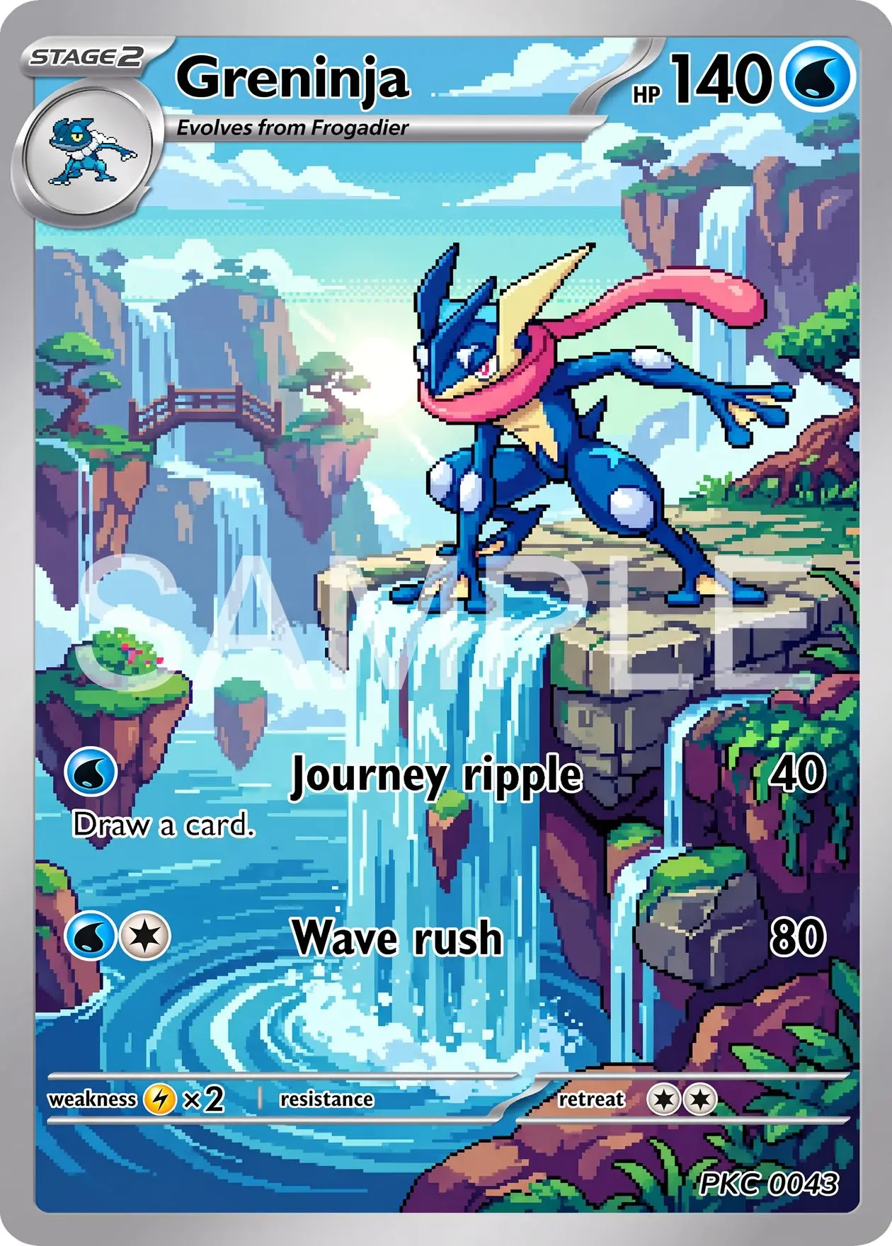 7Pcs PKM Cards PTCG Detailed Pixel Art Style Greninja Charizard Lucario Dragapult Tyranitar Gengar Mimikyu Art Set Cards PTCG