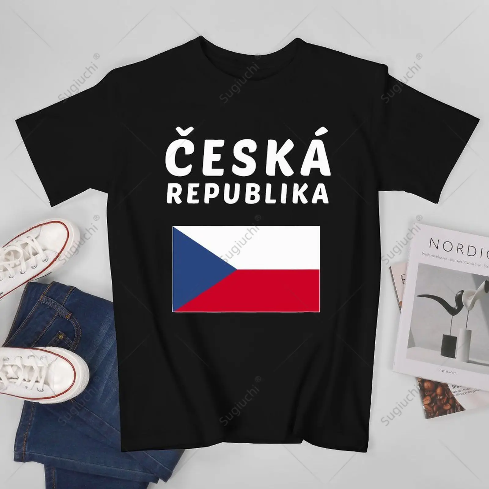 Unisex Men Czech Republic Czech Flag Souvenir Gift Tshirt Tees T Shirts Women Boys 100% Cotton T-Shirt