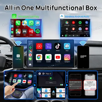 CarlinKit Android 13 LED AI Box Bezdrátový CarPlay Bezdrátový Android Auto Chytrý multimediální box do auta Qualcomm čip SD rozšiřitelná až na 512 GB 10 nejlepší prodej YD auto s Androidem - №9