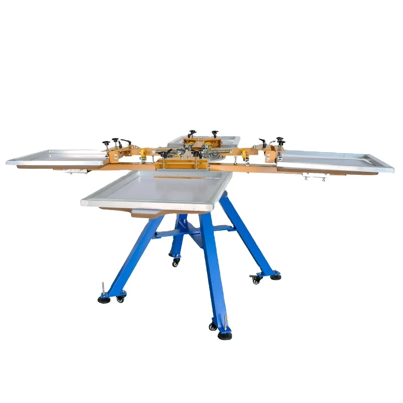 Micro Adjustment T-shirt Printing Machine 6 Color 6 Stations 4 Color 4 Stations Manual Screen Printer Manual