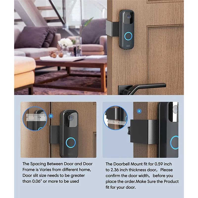 Anti-Theft Video Doorbell Door Mount, Video Camera Doorbell Mount for Apartment Renters Home, Fit for Doorbell Camera