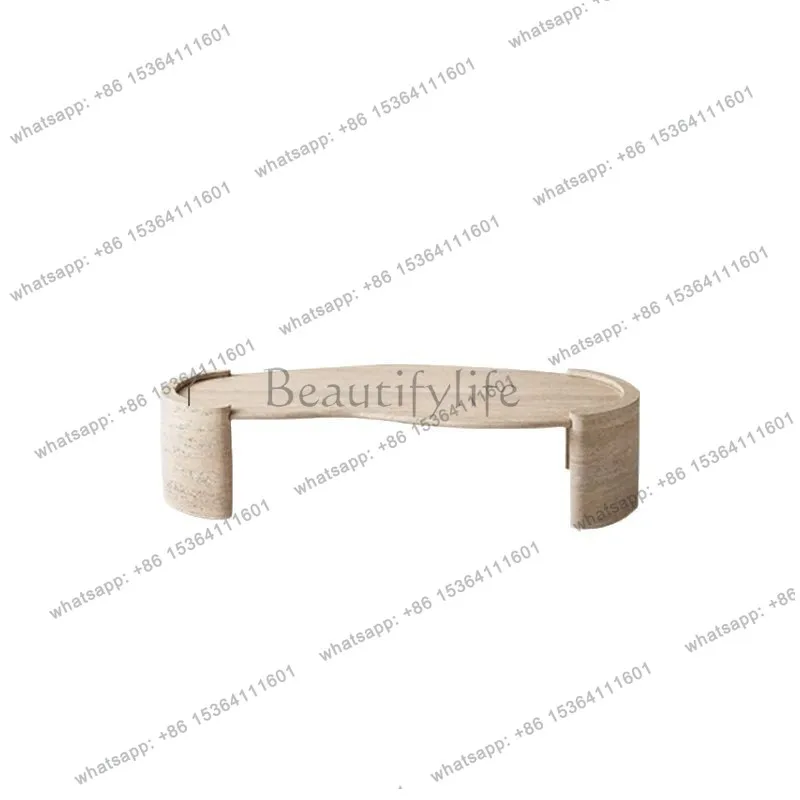 

Nordic simple modern natural travertine living room coffee table home light luxury coffee table