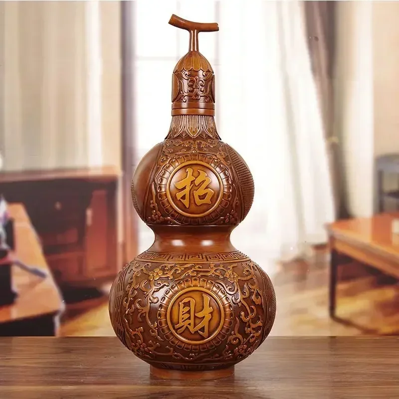 

Chinese Feng Shui Fortune Resin Gourd Ornament Home Living Room Entrance Office Decoration Crafts