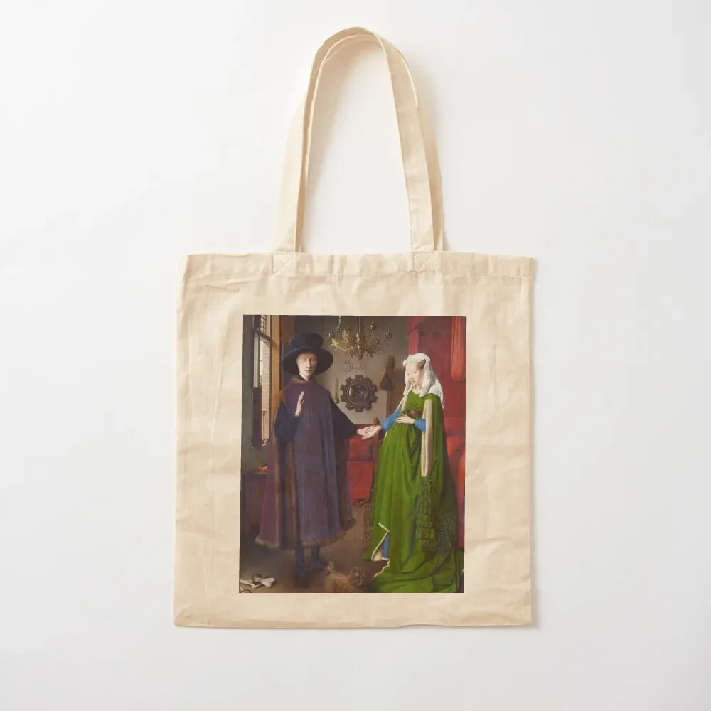 

HD. The Arnolfini Portrait, by Jan van Eyck Tote Bag Cloth bag foldable reusable bag custom bags female