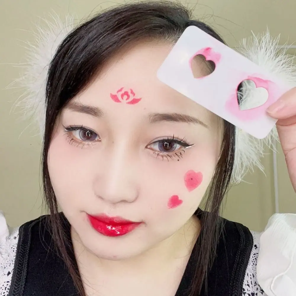 

DIY Face Makeup Template Forehead No Repeat Flowers Temporary Tattoo Stencil Waterproof Hollowed Body Art Painting Stencil