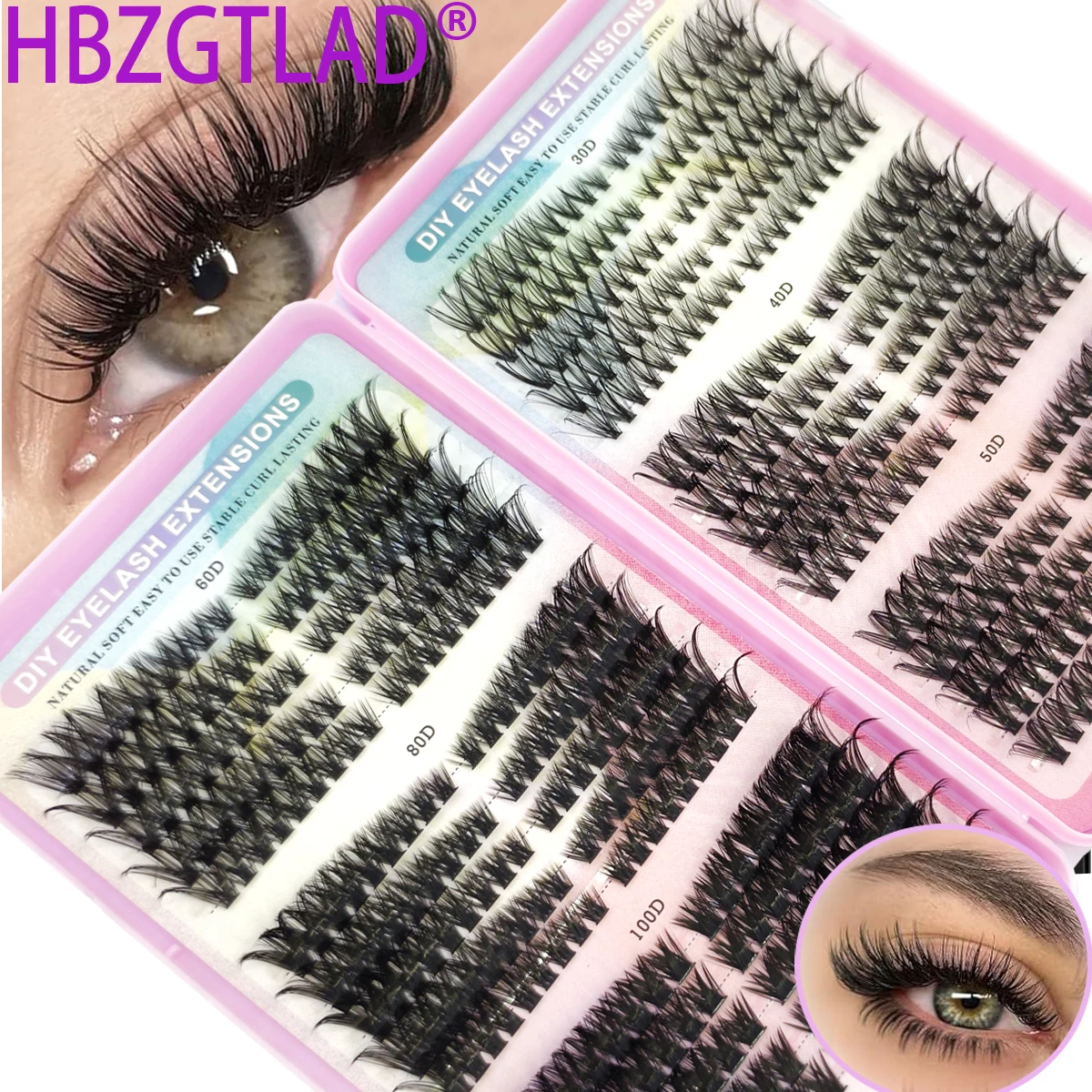 HBZGTLAD New10D-200D Fluffy Thick Eyelash Extension Volume Mixed Tray Faux Mink Lashes Cat Eye Lash Extension Makeup ﻿