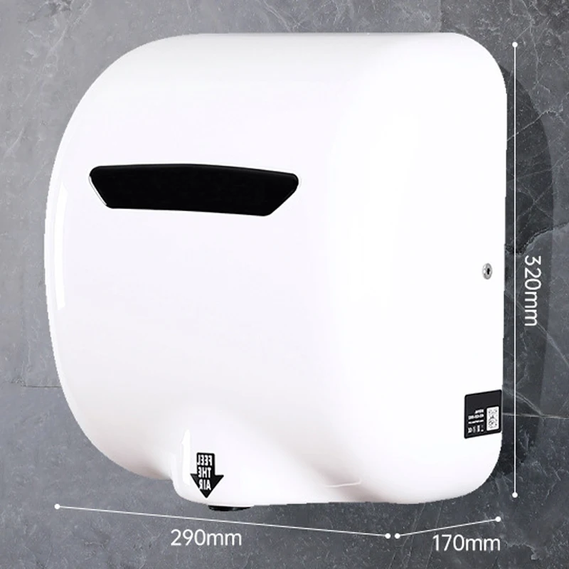 Wall-Mounted Stainless Steel Hand Dryer Smart Infrared Sensor Dryer Fully Automatic High-Speed Dryer Air Intake Filter