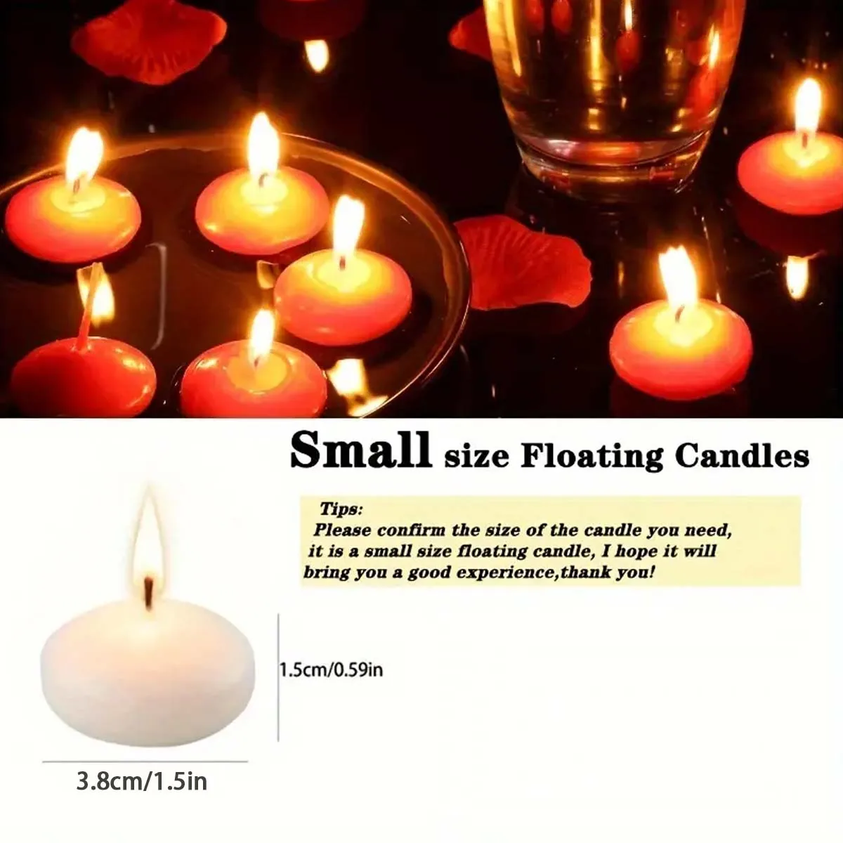 20pcs Ivory Floating Candles, Unscented Dripless, For Weddings, Christmas, Birthday Party, Cylinder Vases, And Home Decorations