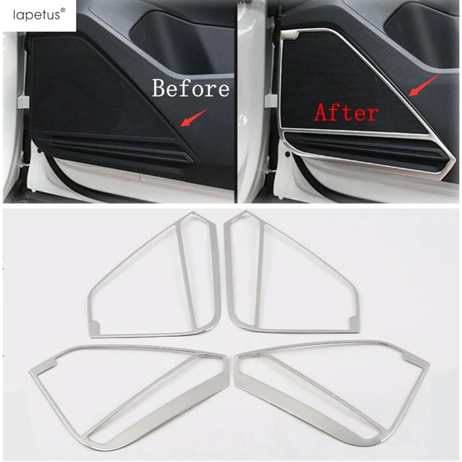 Car Inner Door Speaker Audio Sound Frame Decoration Cover Trim Stainless Steel Accessories For Volkswagen VW Tiguan 2016 - 2023