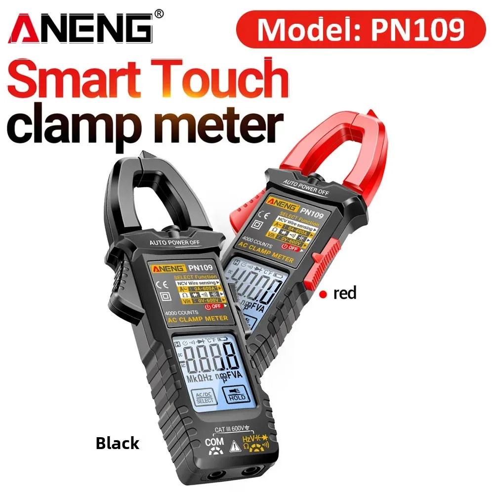 Miernik cęgowy cyfrowy Multimetr ANENG PN109 Amperomierz 4000 Counts Tester napięcia AC/DC 600V 600A Hz Pojemność NCV Testowanie omów