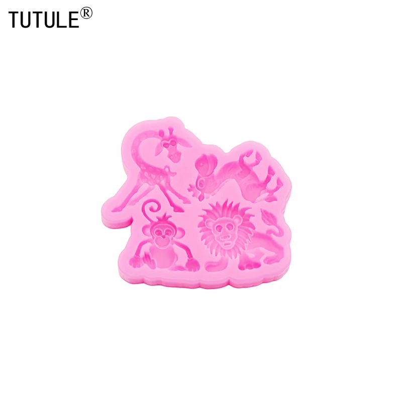 3D Animal lion resin jewelry accessories mould DIY Zebra Monkey Giraffe Earrings clay silicone mould Chocolate cake Decor mold