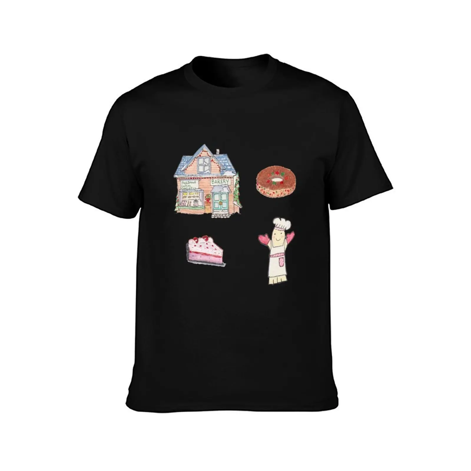 Holiday Spirit Bakery with treats T-Shirt Lightweight Basic Short Sleeve Shirt T-Shirt