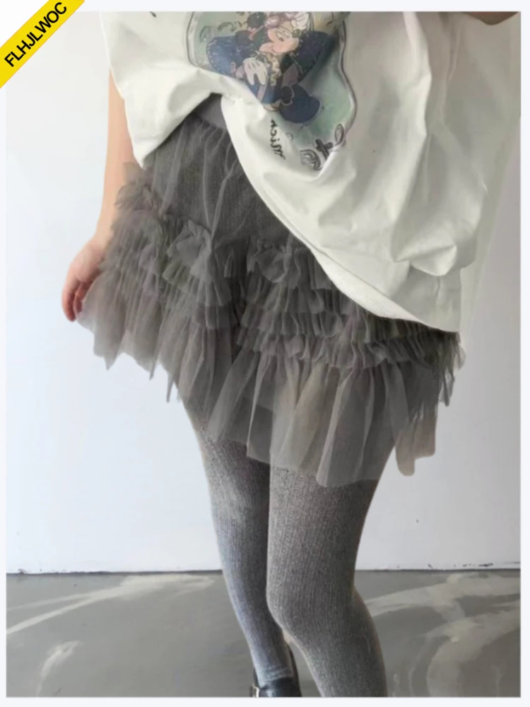 

Women's Solid Mini Tulle Skirt High Waist Elastic Waist A-Line Ruffles Layered Short Skirt Fashion Textured Slim Dressy Skirts