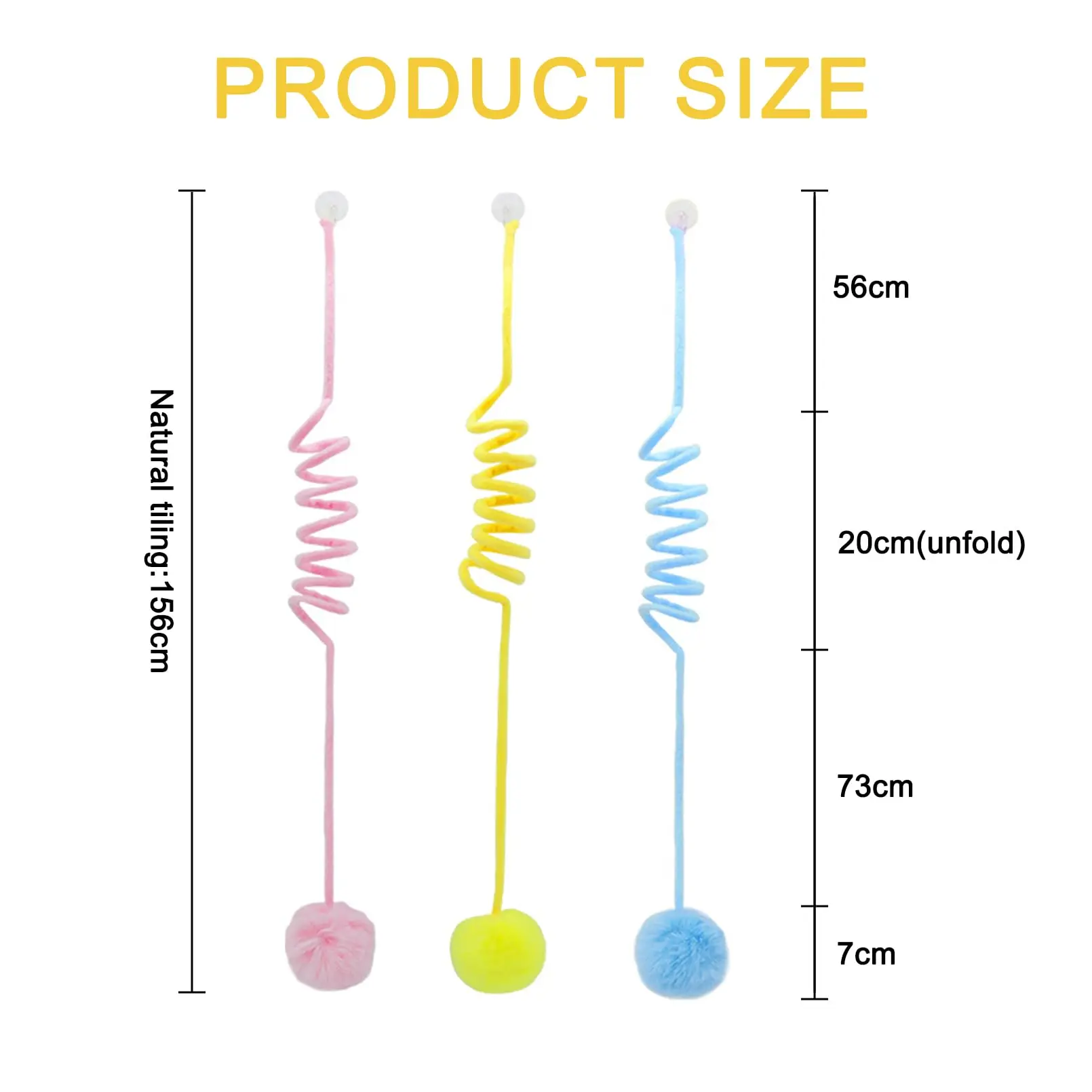 3 قطع من كرات لعبة القطط المنفوشة، لعبة القط التفاعلية المعلقة كرة دعابة مع جرس، لعبة لعب ذاتية للقطط الداخلية لتخفيف الملل