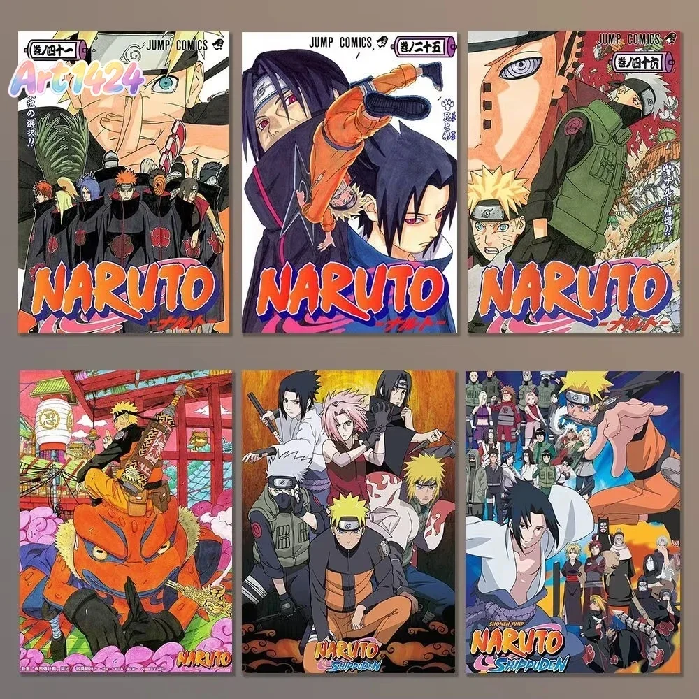1pc frameless Canvas Paintings New Anime Peripheral Naruto Canvas Frameless Poster 2D Room Wall Dormitory Background Home Dec