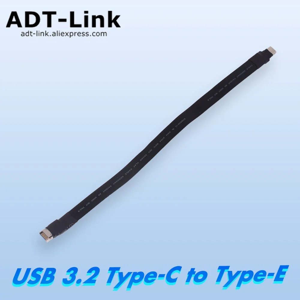 ADT USB 3.2 Type-C Extension Cable 19/20P to Type-E ITX Motherboard Built-In Device Adapter for A4 Chassis Support