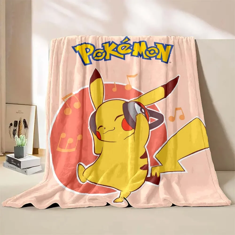 6 Sizes Pokémon Pikachu Printed Blanket Children Adult Blanket Soft and Warm Bedding for Bed Sofa Outdoor Travel Cover Blanket