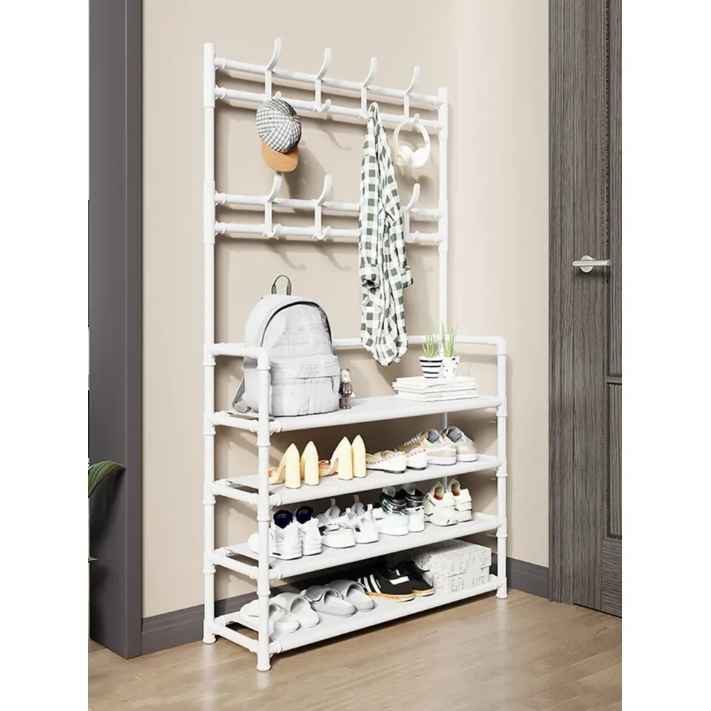 

Многофункциональная комбинированная напольная вешалка для обуви и головных уборов, настенная вешалка для одежды, стеллаж для хранения в прихожей