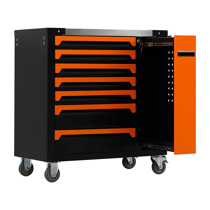 7 drawers 1 door Metal rolling toolbox Multi-function toolbox Wheel lockable 200kg Load capacity Garage workshop repair