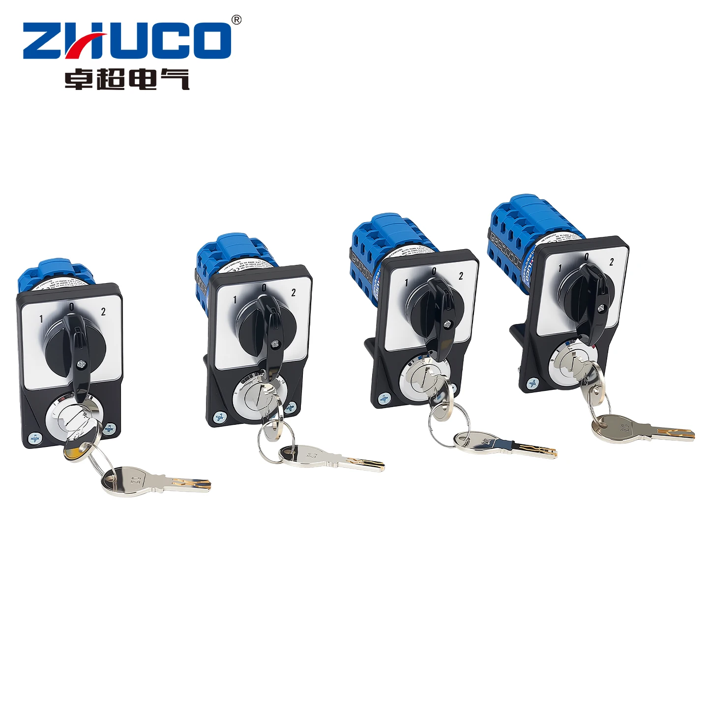 Zhuco 2/3 Position Selector Switch 20A 690V, 4-16 Terminal Universal Rotary Cam Selector with Locking Switch, Suitable for Distribution Cabinets, Machine Tools, Industrial Panels (Szw26A-20/Ys, on Off On, on Off, on on)