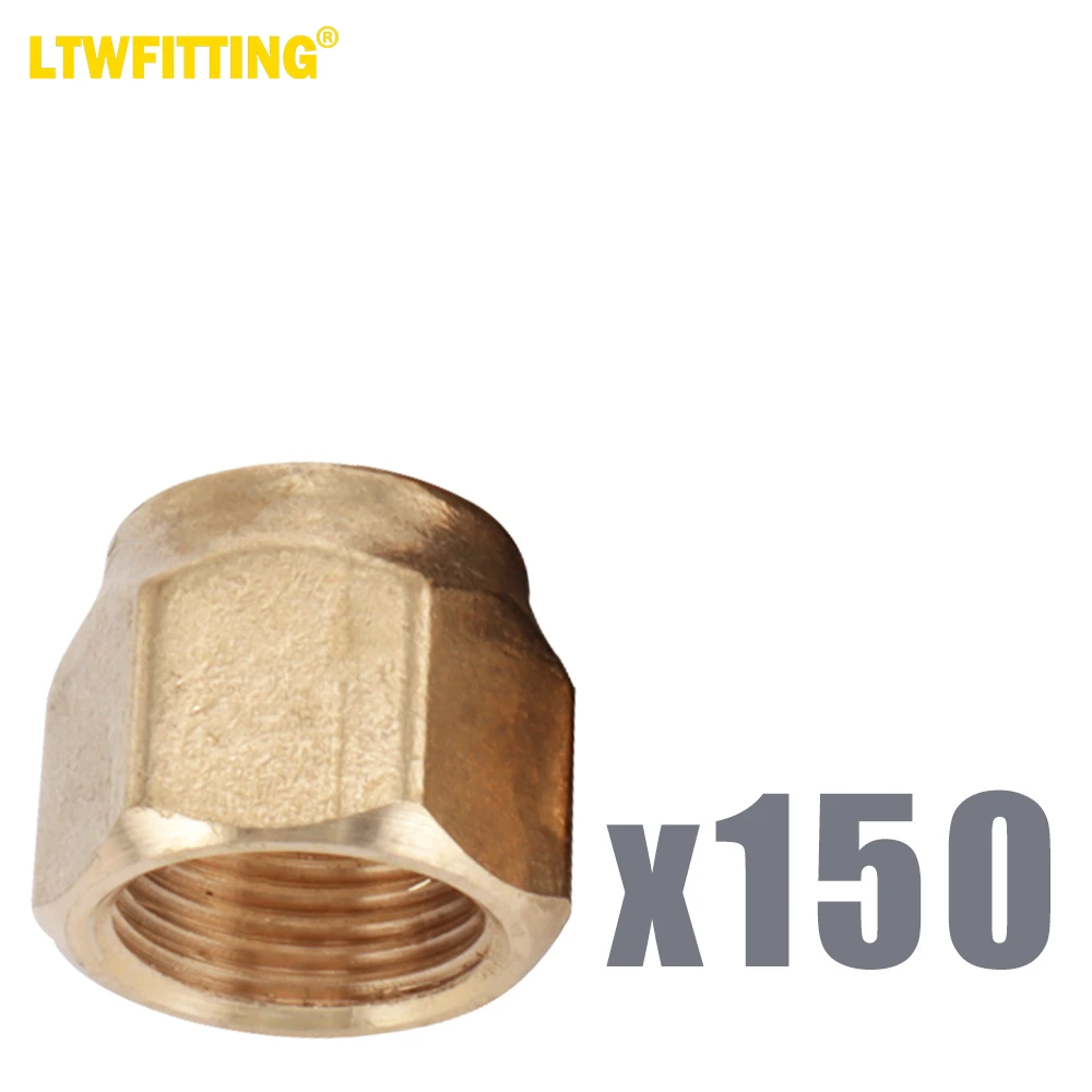 

LTWFITTING Brass 5/8" OD Flare Short Forged Nut ,Brass Flare Tube Fitting(Pack of 150)