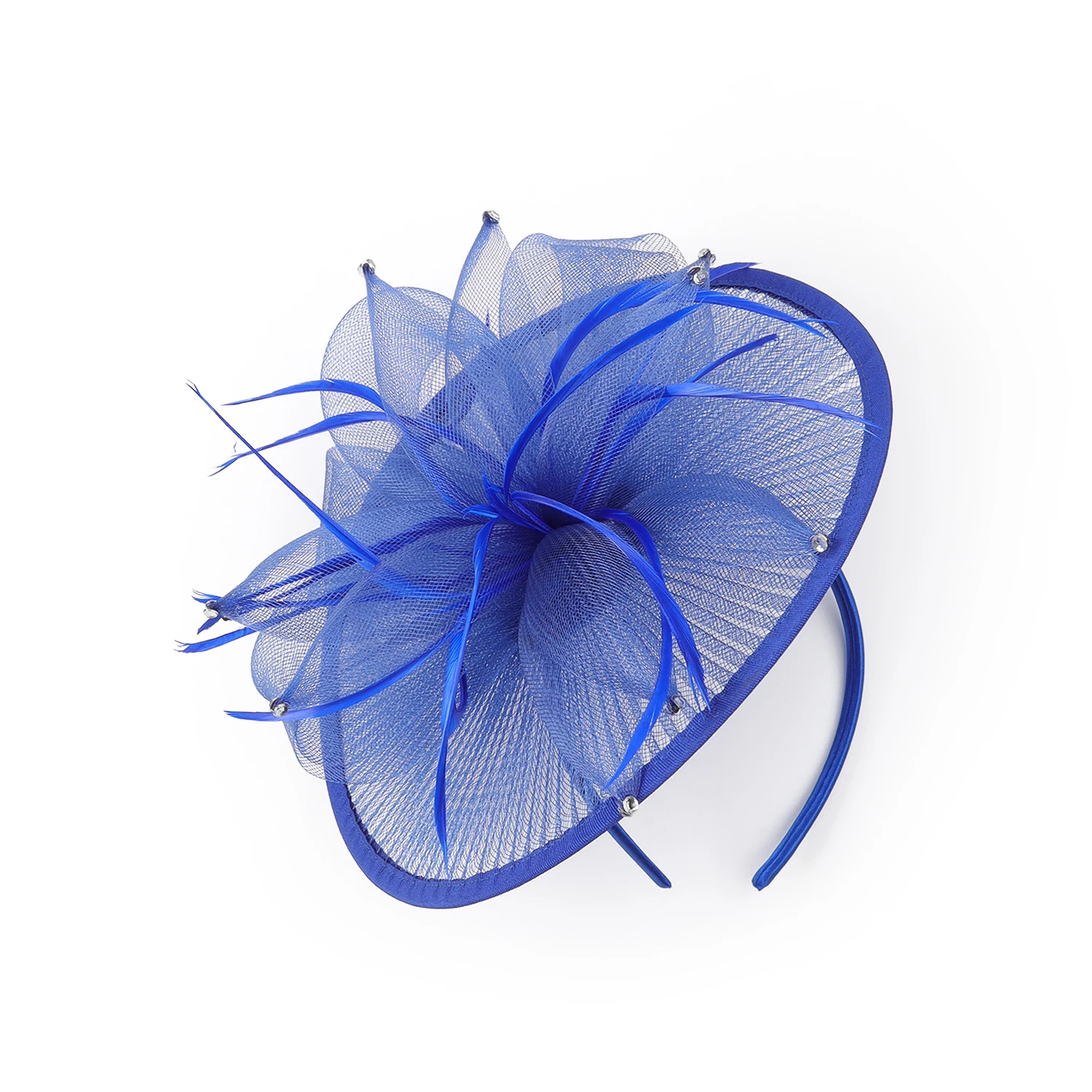 Fascinator Hat for Women Tea Party Headband Wedding Cocktail Mesh Flower Feathers Hair Clip