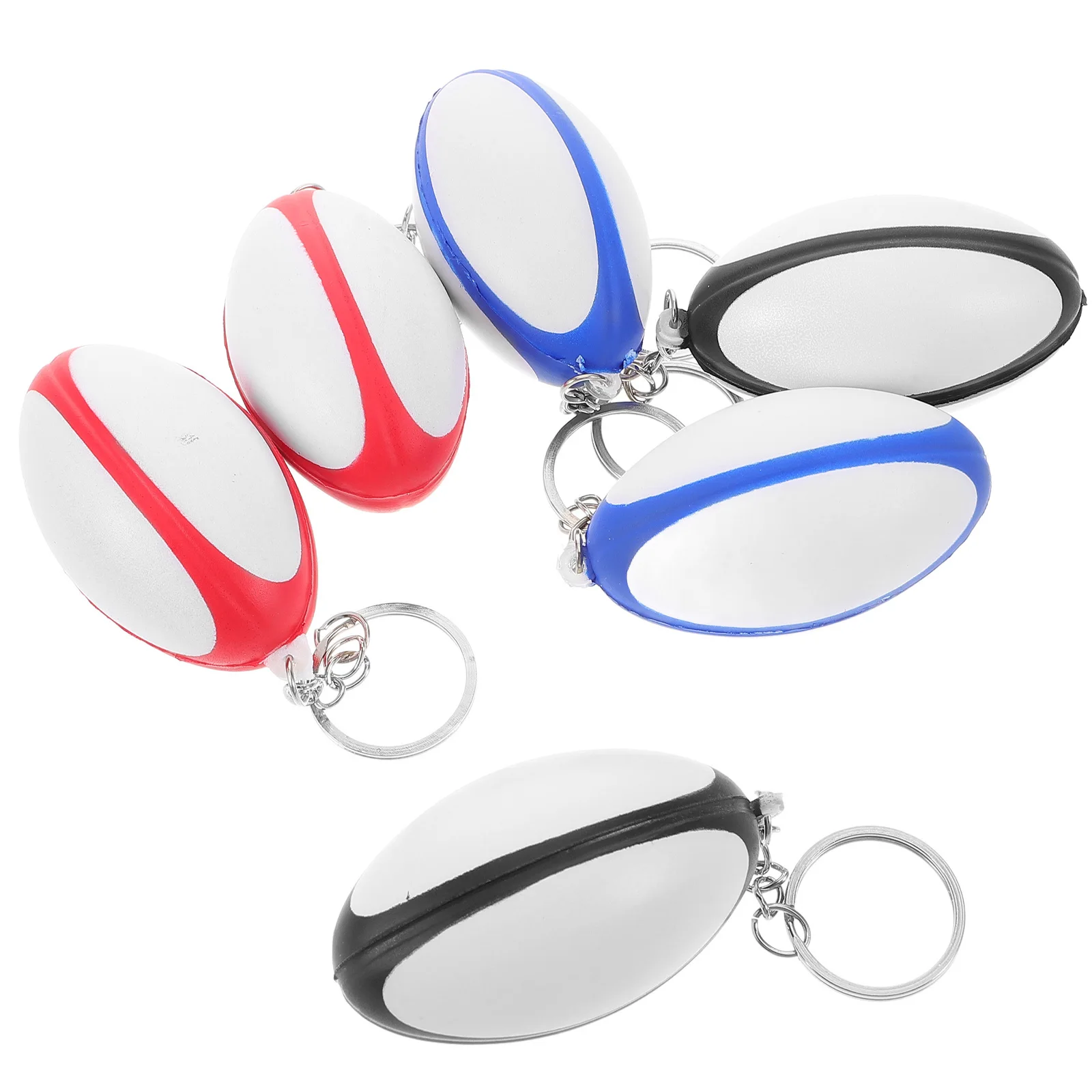 

6pcs Keychains PU Smooth Soccer Keychains Durable Sports Accessories Football Gifts Souvenirs Team Decor