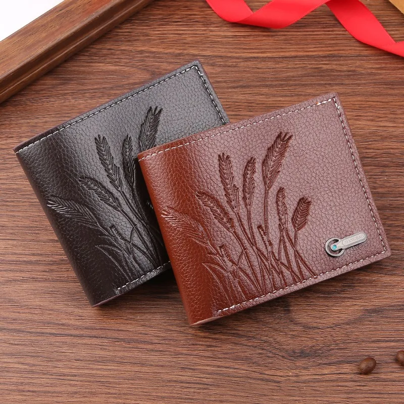 New Short Men Wallets Slim Classic Coin Pocket Photo Holder Small Male Wallet Quality Card Holder Frosted Leather Men Purses