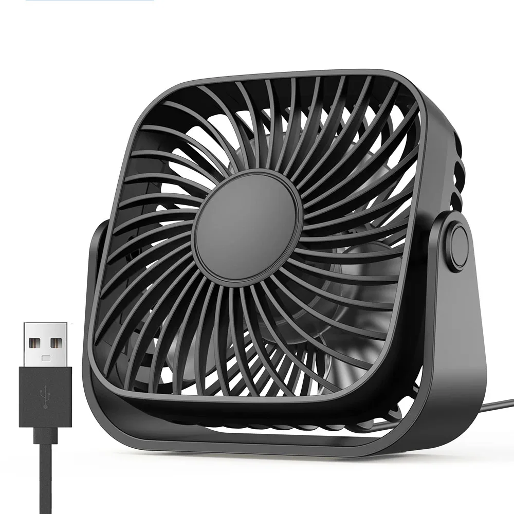 4Inch USB Mini Portable Fan for Camping,3 Speeds Quiet Desk Table Personal Fan,360°Adjustment Standing Fans for Room Home