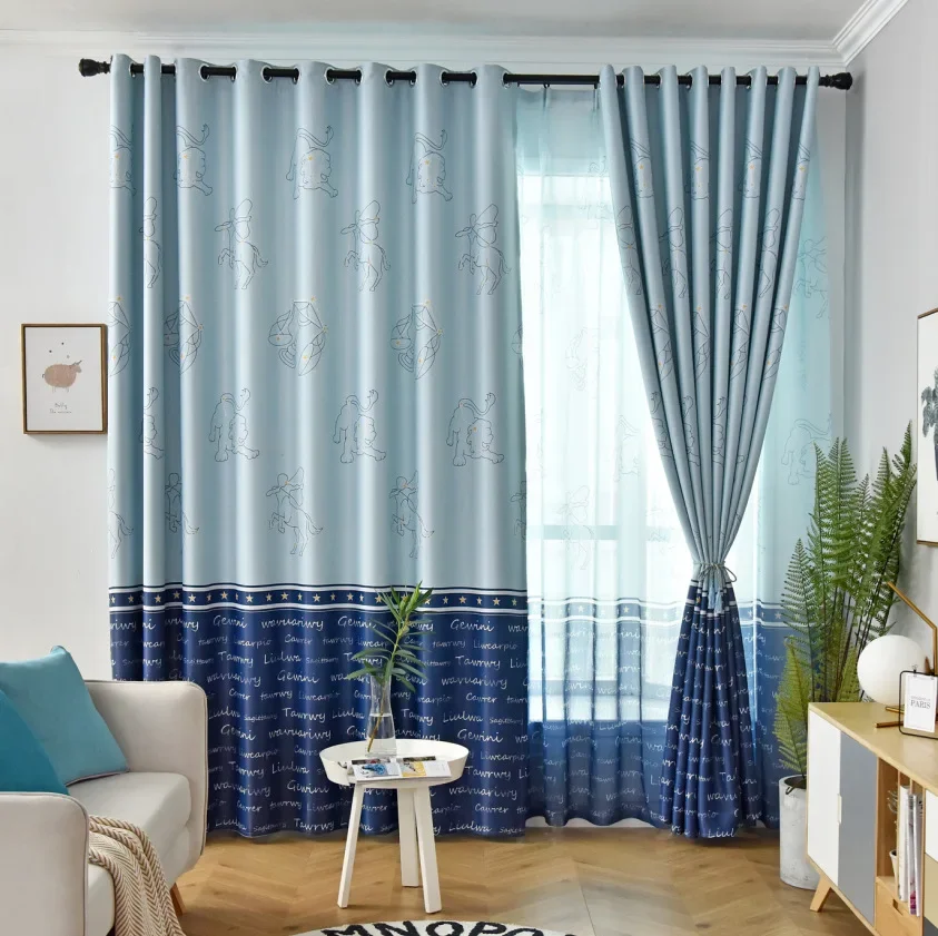 

Scandinavian style curtains twelve starry sky constellation curtains living room bedroom dining curtains