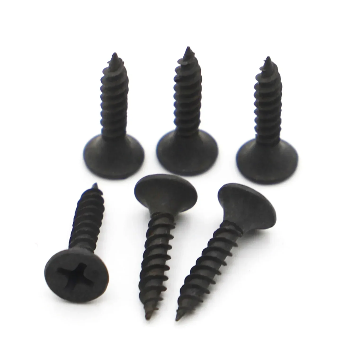 Cross Flat Head Self Tapping Drywall Screw Drywall Wood Screws Black Carbon Steel Phillips Screw M3.5 M4