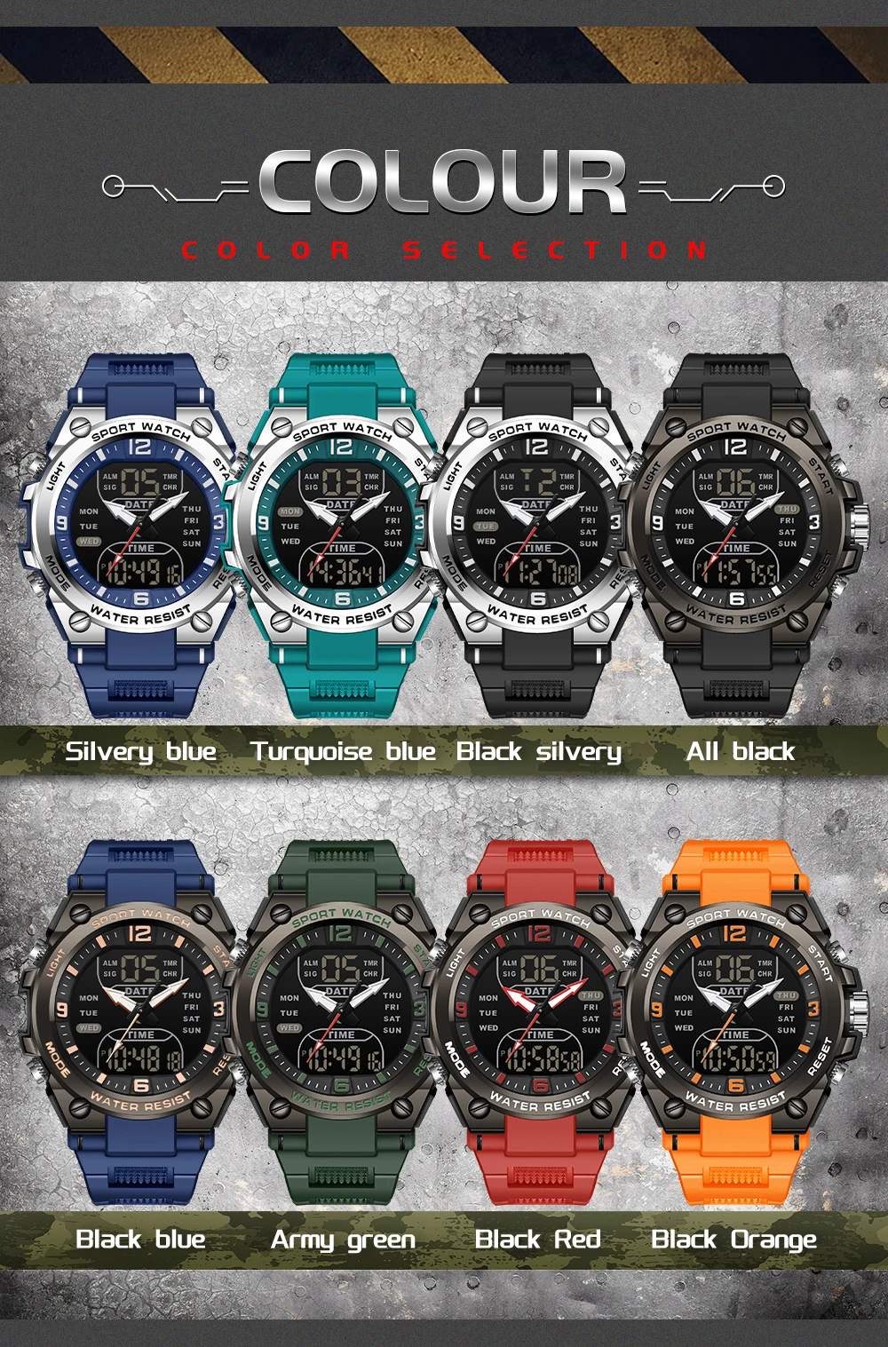 Il nuovo orologio elettronico per studenti 6252 di SANDA per sport all'aria aperta, impermeabile multifunzionale, dovrebbe essere un orologio elettronico da uomo a LED