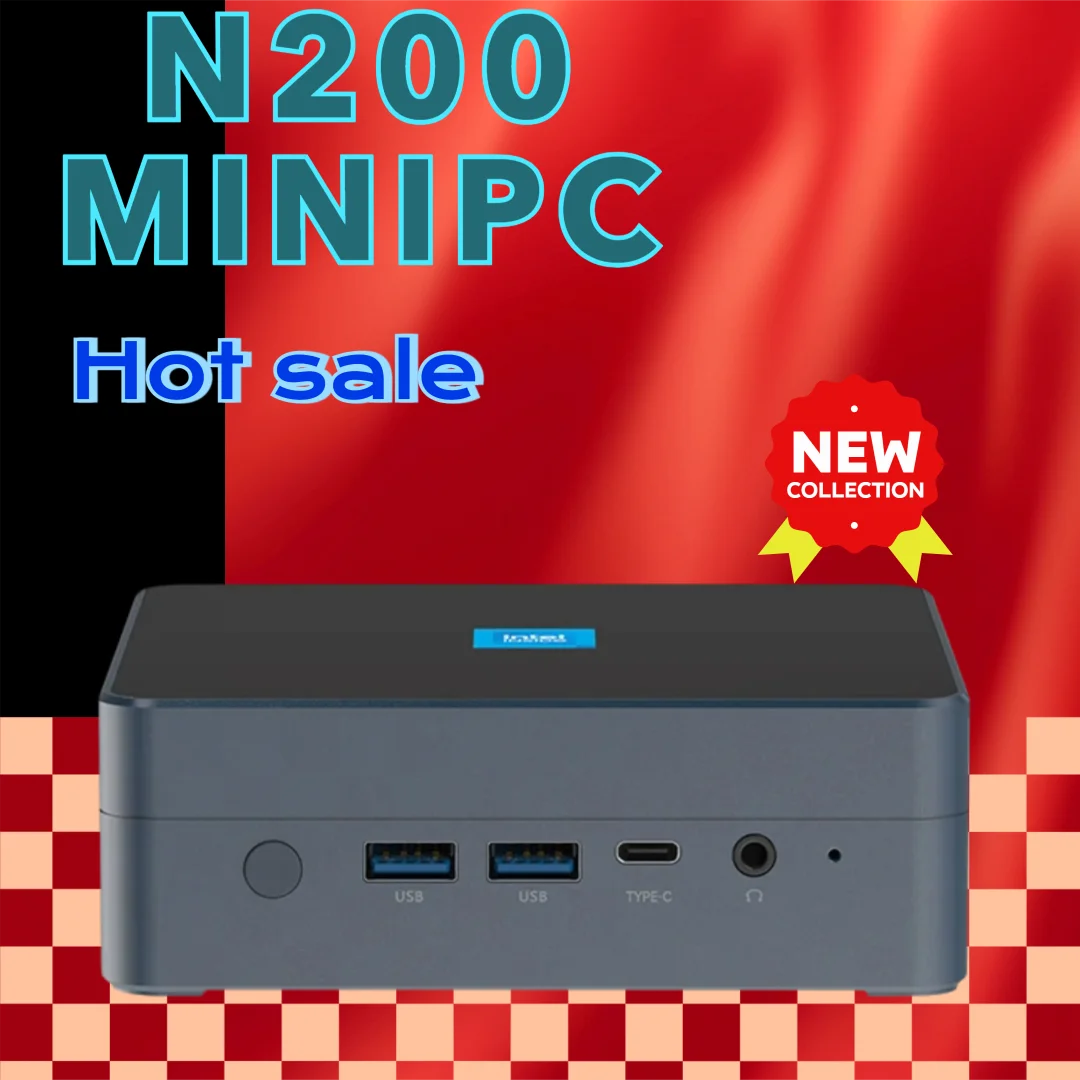 ホームオフィス用ミニPC Intel N200プロセッサー DDR5 M.2 NVMe SSD WiFi6 Windows11 2x イーサネット USB3.2 Type-C HDMI2.1 DP 4Kディスプレイ対応