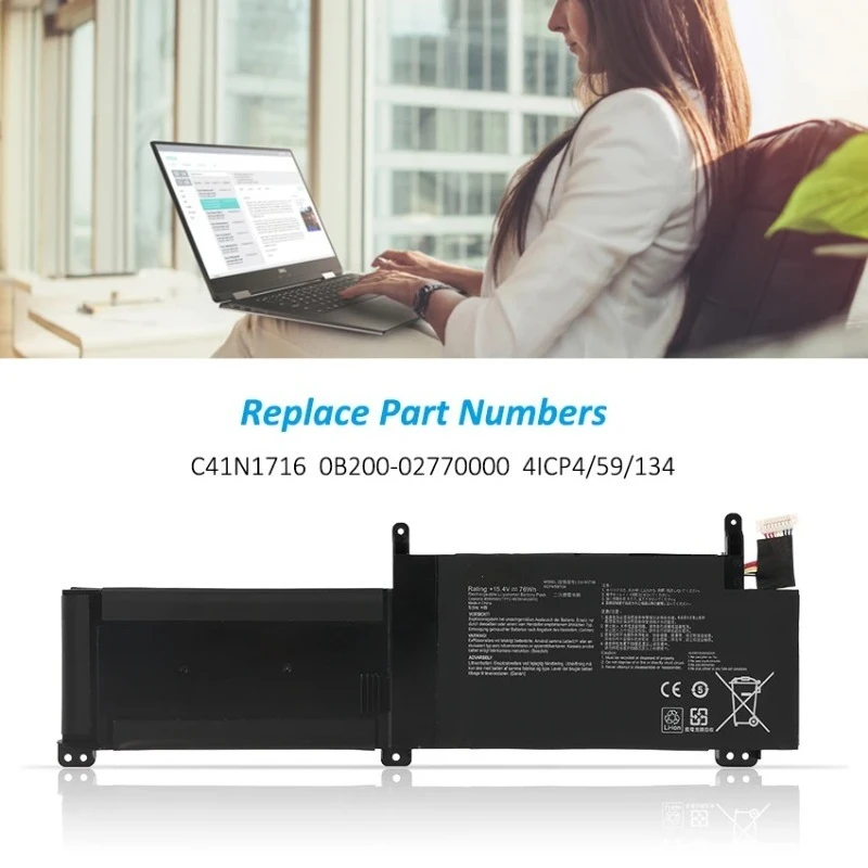 C41N1716 Bateria Do Portátil para ASUS ROG Strix GL703GS GL703GM ROG Strix S7BS S7BS8750 GL703GM-NS73 GL703GM-DS74